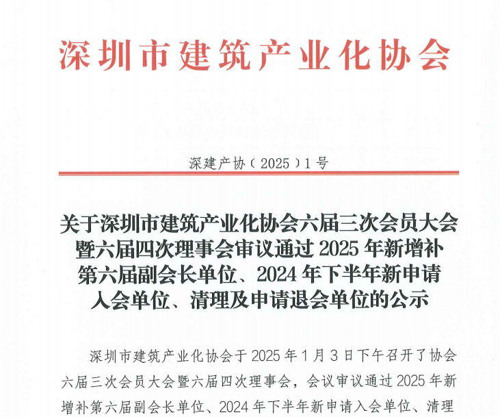 2025年新增補(bǔ)第六屆副會(huì)長(zhǎng)單位、2024年下半年新申請(qǐng)入會(huì)單位、清理及申請(qǐng)退會(huì)單位的公示